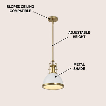 Homer Modern Industrial Iron LED Dome Pendant